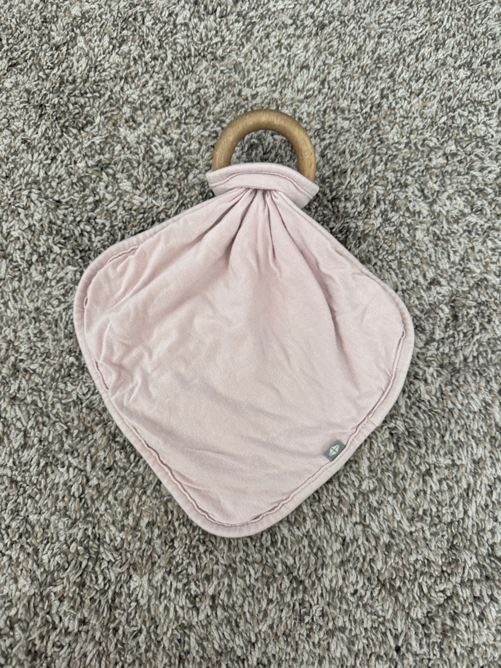 Kyte Baby Blush Pink Lovey with Wooden Teething Ring